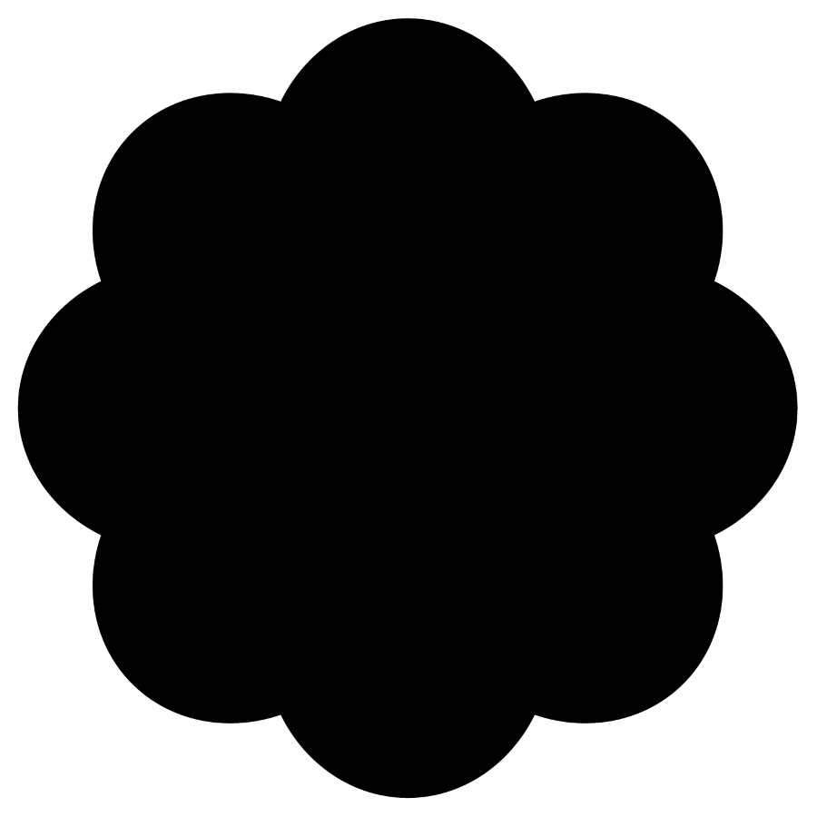Illustration, forme de fleur noire