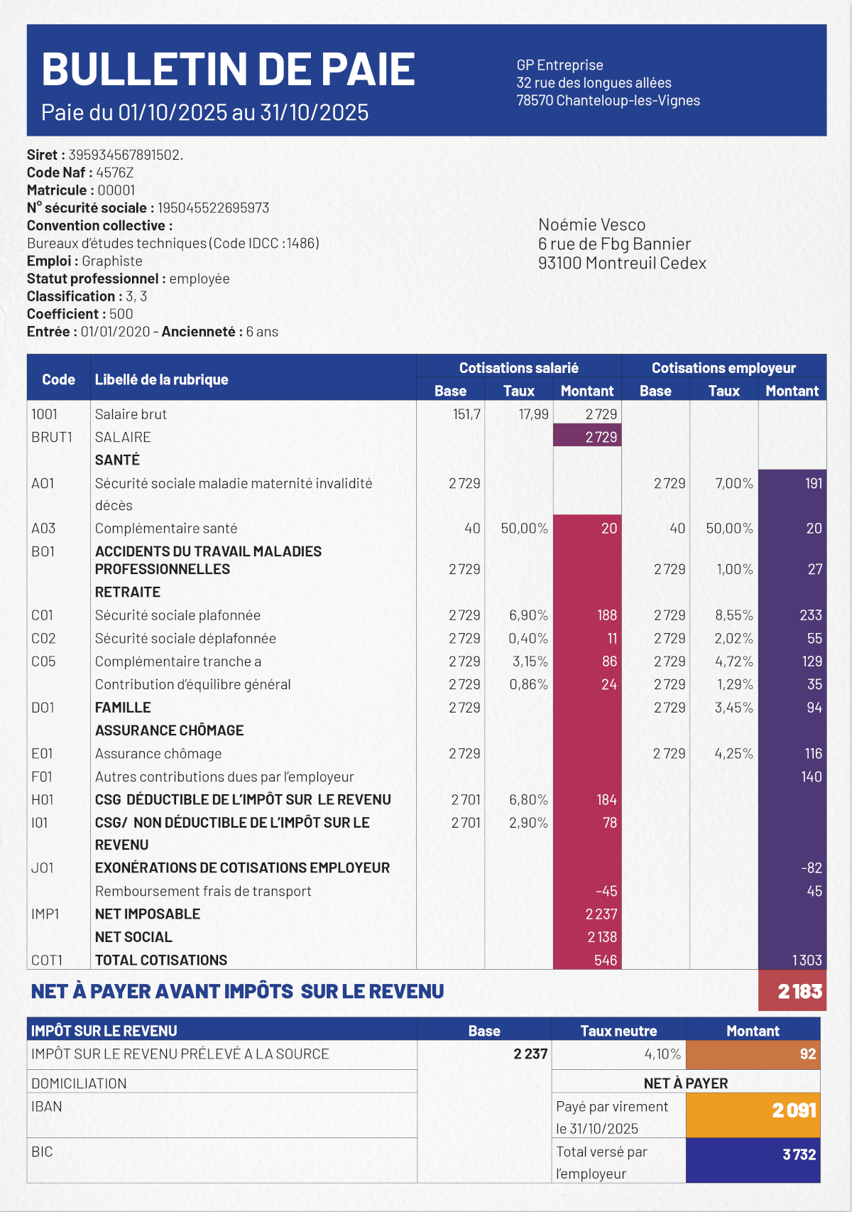 Bulletin de salaire